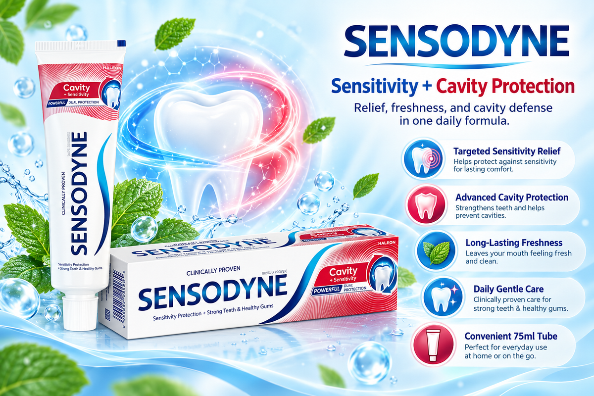 Sensodyne Cavity & Sensitivity Protection Toothpaste | 75ml (Pack of 2)