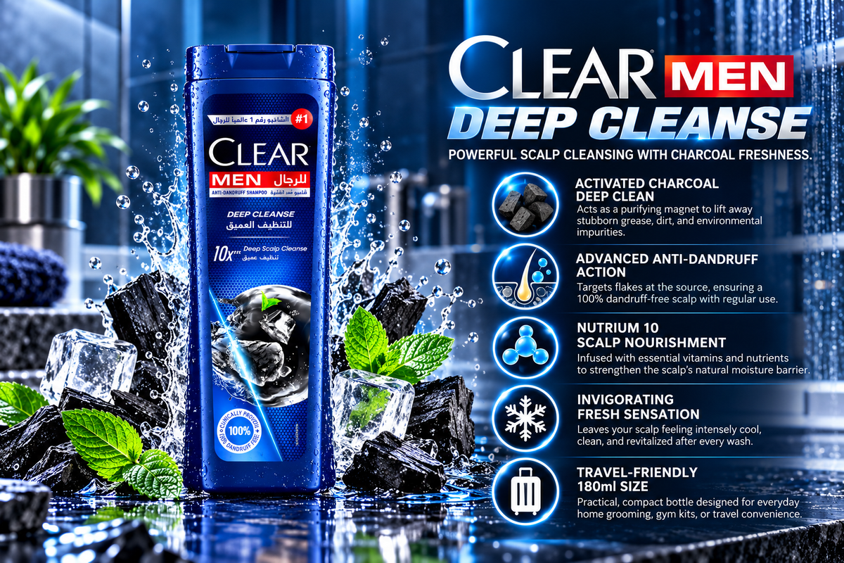 Clear Men Purifying Scalp Care Shampoo - Deep Cleanse (180 ml)