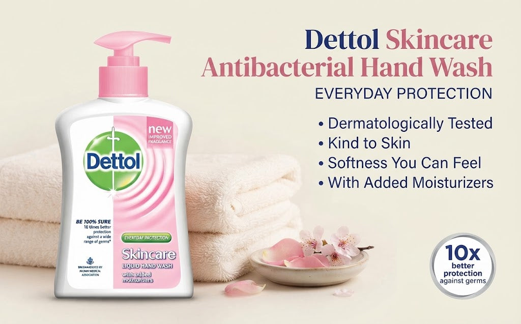 Dettol Skincare Antibacterial Hand Wash 200ml – Moisturizing & Gentle Care