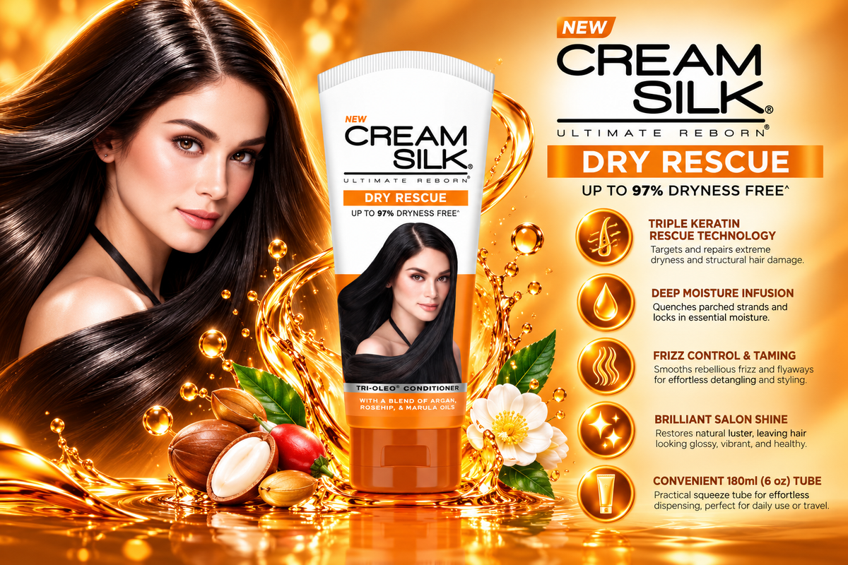 Cream Silk Hair Conditioner for Dry & Damaged Hair - Dry Rescue (180 ml / 6 oz)