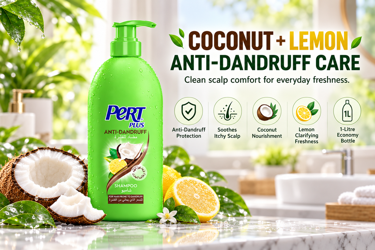 Pert Plus Scalp Care Shampoo with Coconut & Lemon Extracts - Value 1L Bottle