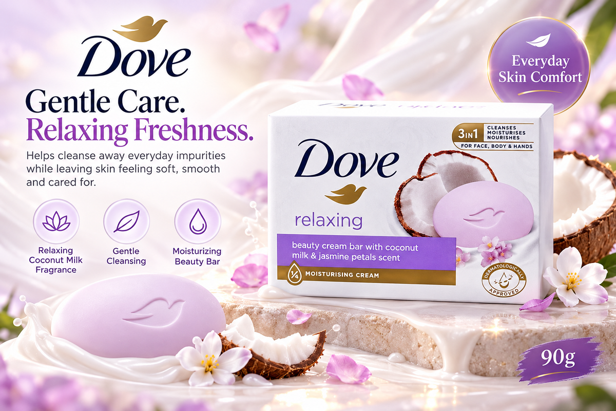 Dove Relaxing Coconut Milk Beauty Bar Soap 90g 4pcs