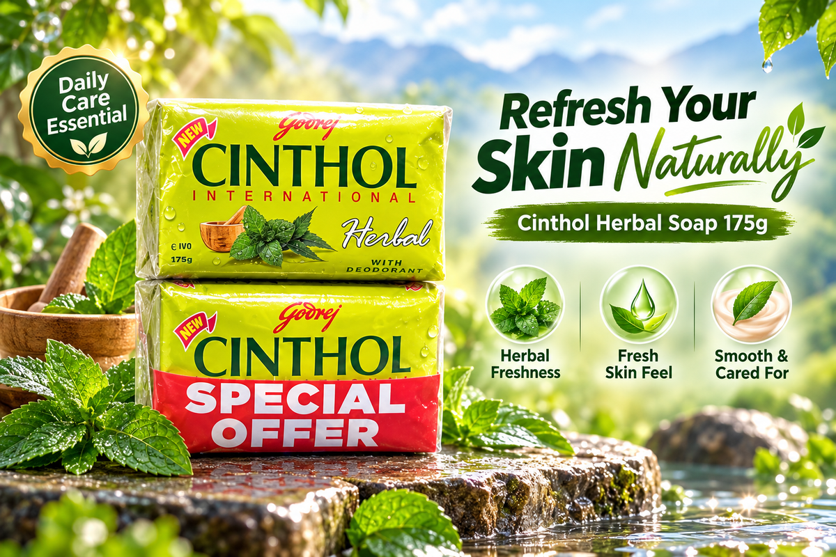 Cinthol Herbal Bath Soap 175g  x 12pcs – Clean, Fresh & Refreshing Skin
