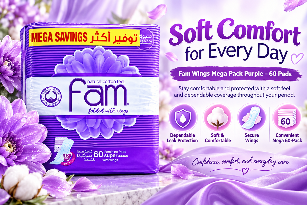 Fam Wings Mega Pack Purple –  2 x 60 Pads = 120 pads