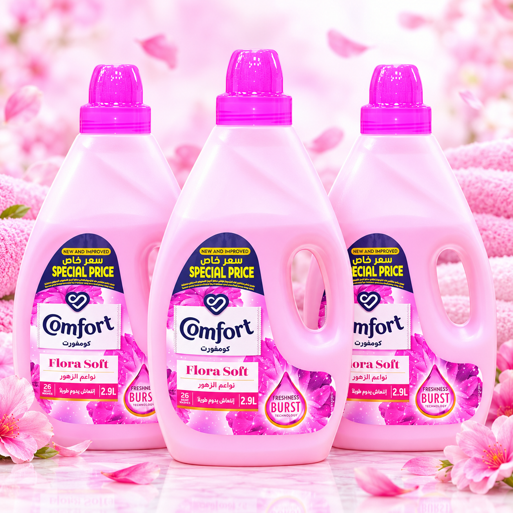 Comfort Flora Pink Fabric Softener – 2.9L 3Pcs