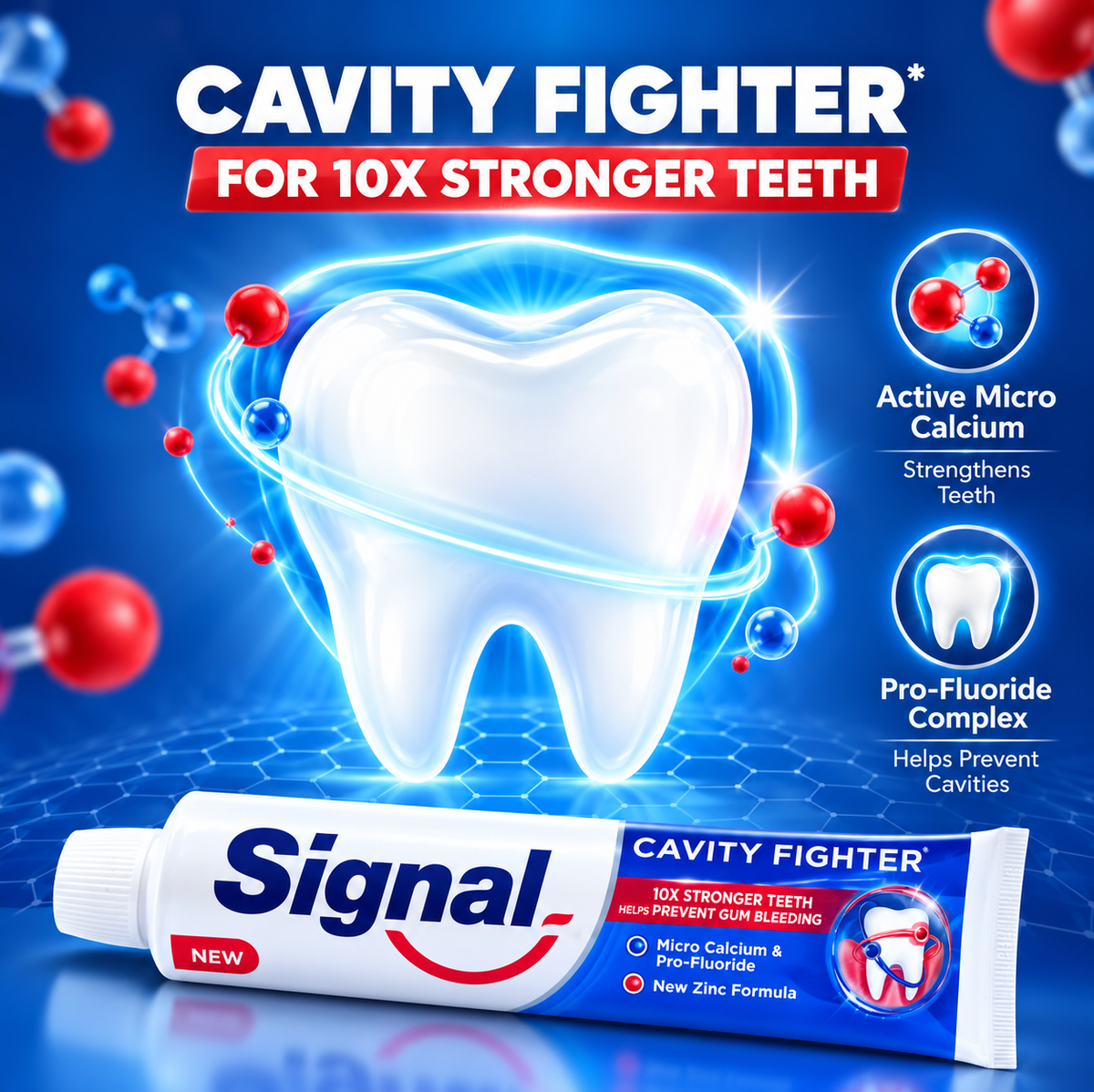 Signal Cavity Fighter 120g x 4pcs– Fluoride Toothpaste for Stronger Teeth