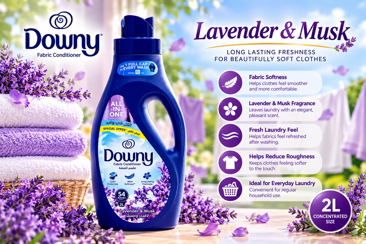 Downy Lavender & Musk Fabric Softener 2L x 2pcs  – Soft, Fresh & Fragrant Clothes