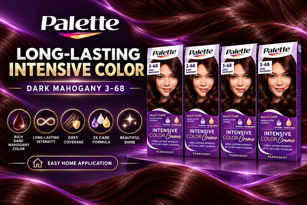 Palette Dark Mahogany 3-68 – Rich Permanent Hair Color 4pcs