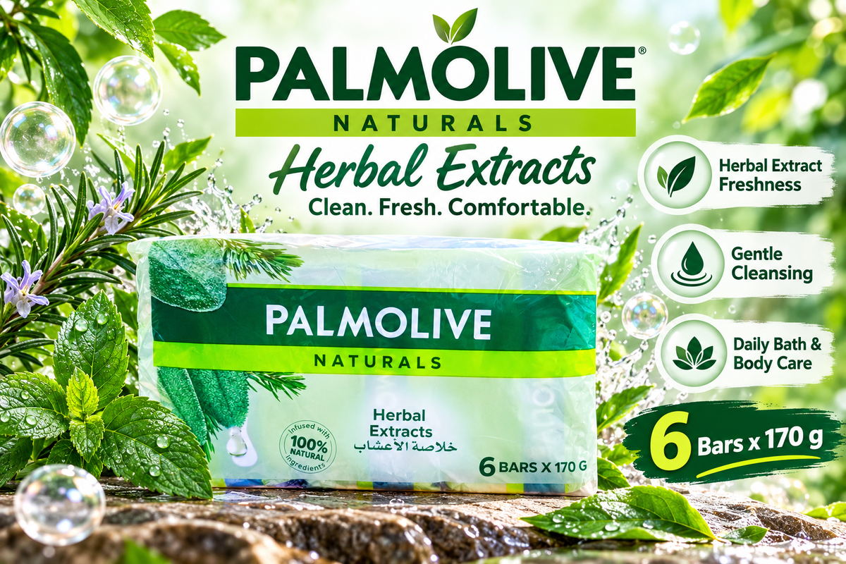 Palmolive 170g Herbal Extracts Soap – Everyday Skin Cleansing pack of 2 x 12pcs
