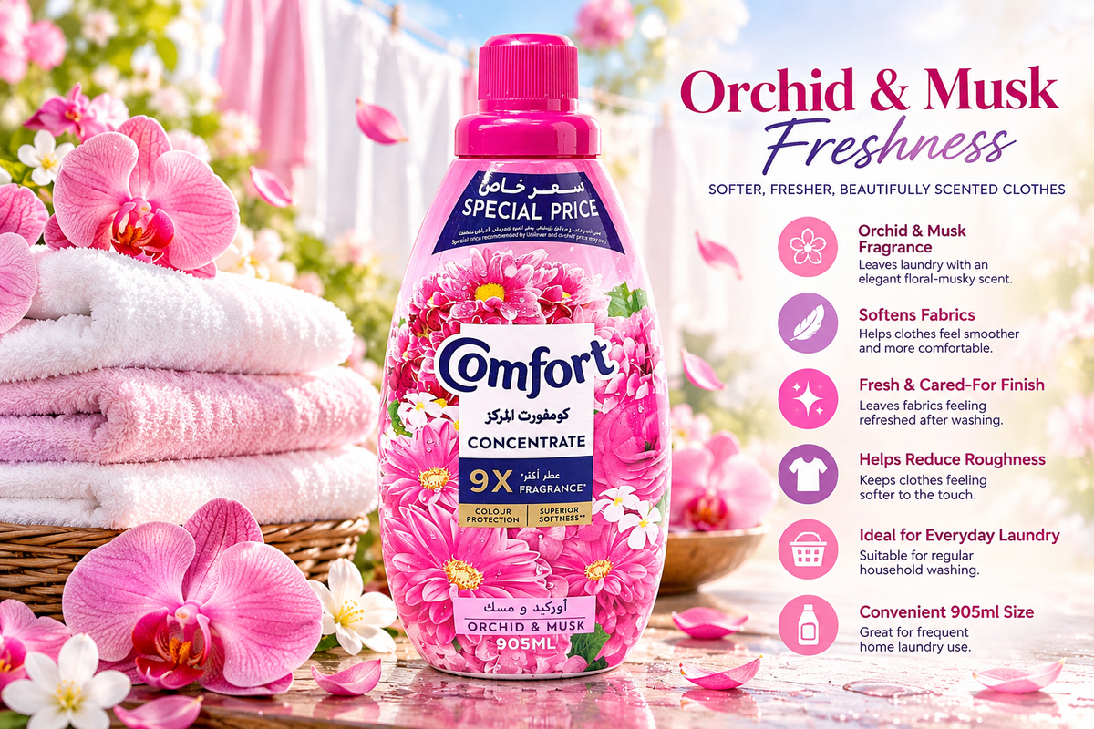Comfort Orchid & Musk Fabric Softener 905ml x 2pcs – Everyday Fabric Care
