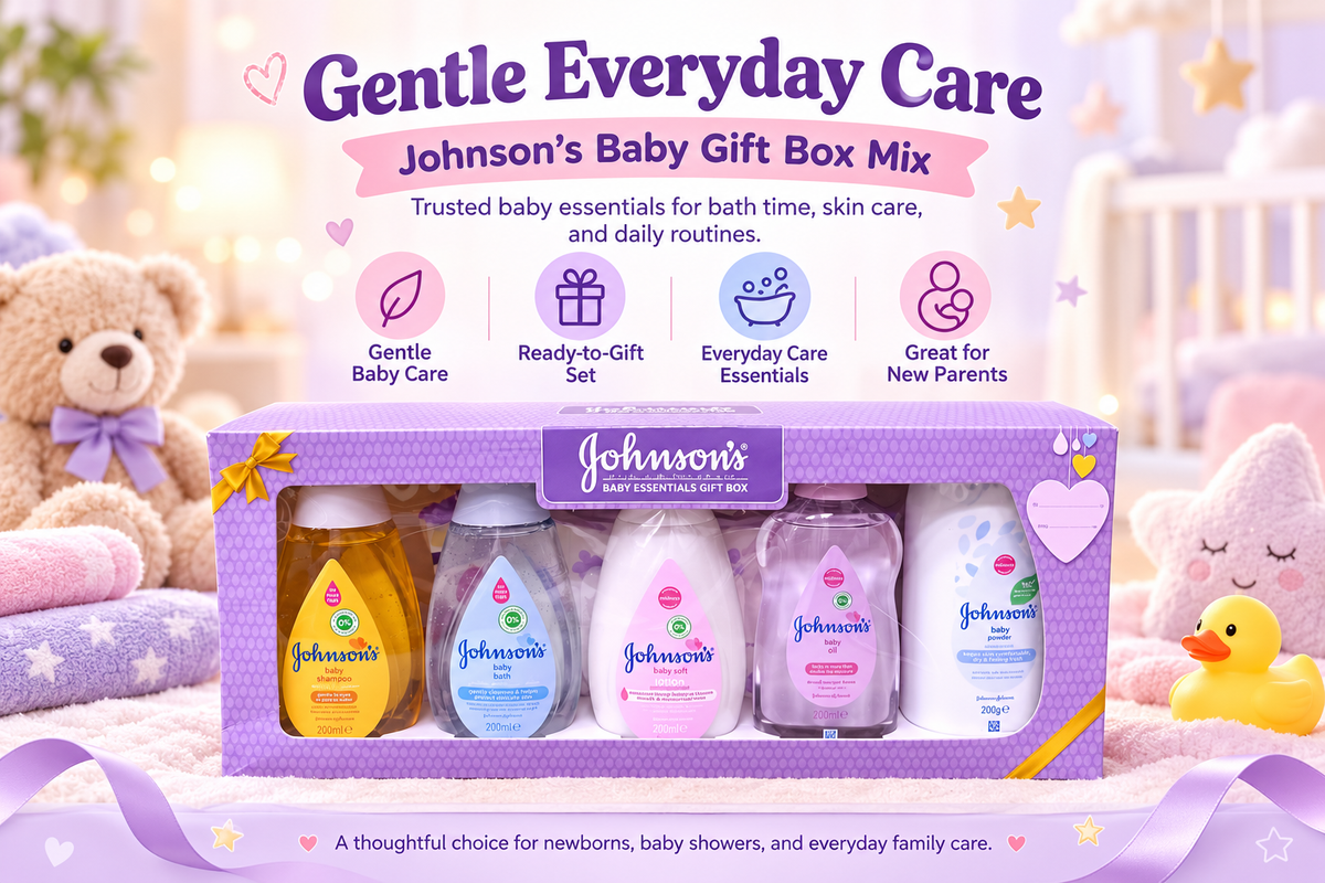 Johnson’s Baby Gift Box Mix – Gentle Baby Care Essentials Set