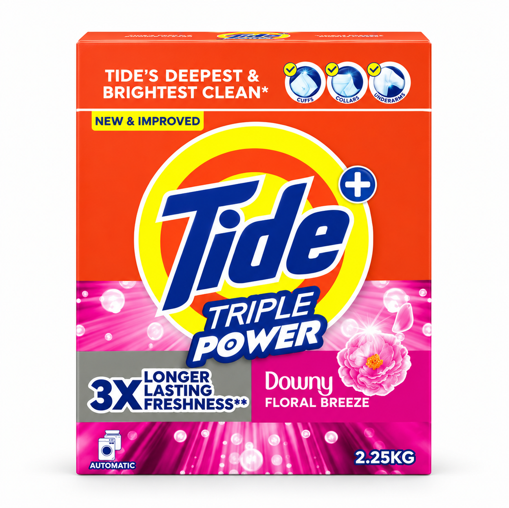Tide Triple Power Downy Floral Breeze 2.25kg X 2Pcs  – Deep Clean & Freshness
