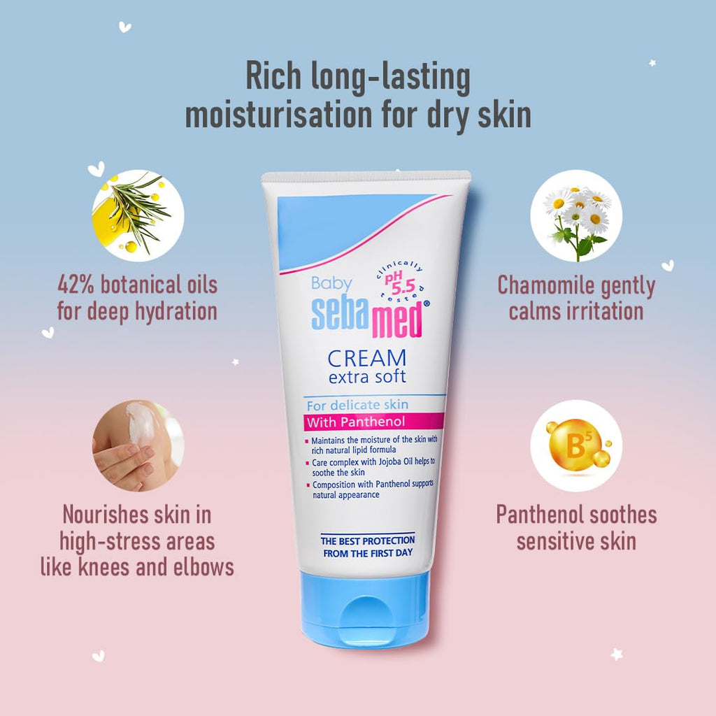Sebamed Extra Soft Baby Cream with Panthenol - pH 5.5 Protection (200 ml)