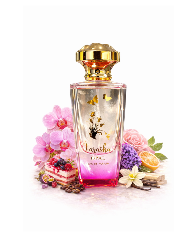 Farasha Perfume by Opal – Floral Gourmand Eau de Parfum | Vanilla, Orchid & Musk Scent