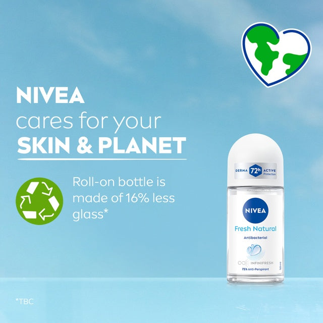 Nivea Fresh Natural Antiperspirant Roll-on for Women 72H Protection 50 ml