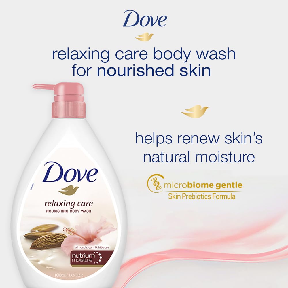 Dove Relaxing Care Body Wash - Almond Cream & Hibiscus | 1 Litre