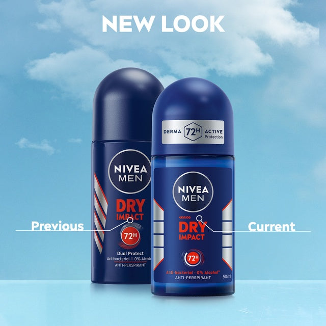 Nivea Men Dry Impact Anti-Perspirant Deodorant for Men with 72H Protection Roll-on 50 ml