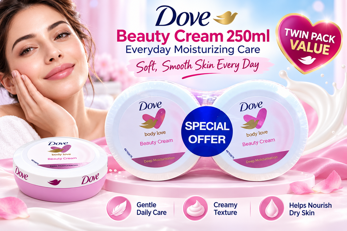 Dove Beauty Cream 250ml x 2pcs – Rich Moisturizing Care for Soft Skin