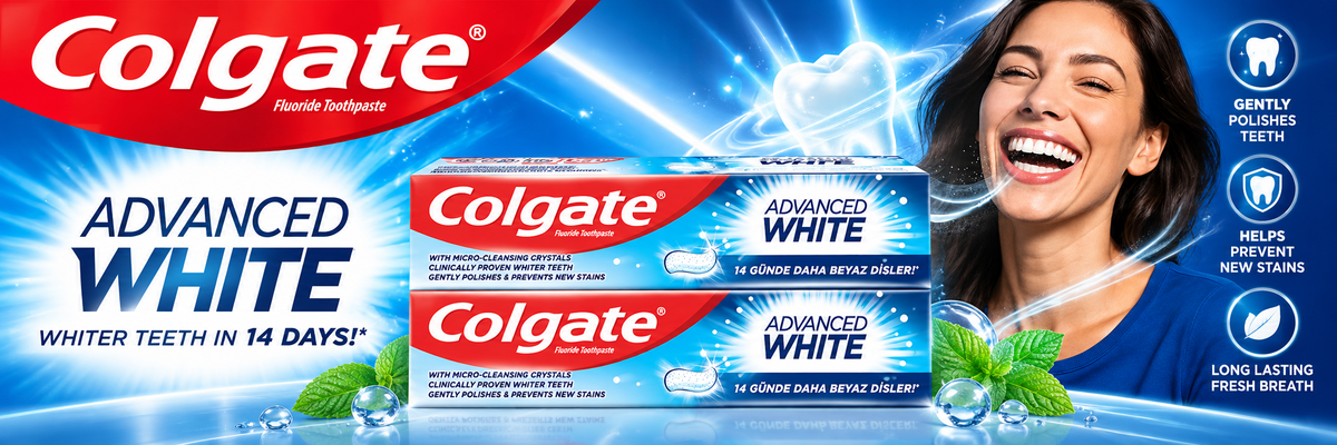 Colgate Advance Whitening 100ml – Everyday Whitening & Cavity Protection 10pcs
