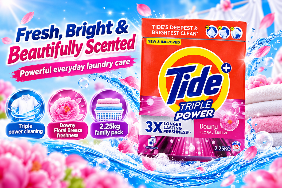 Tide Triple Power Downy Floral Breeze 2.25kg X 2Pcs  – Deep Clean & Freshness