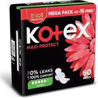Kotex Maxi Pads Super – 60 Pads Mega Pack x 2 packs =120 total pads