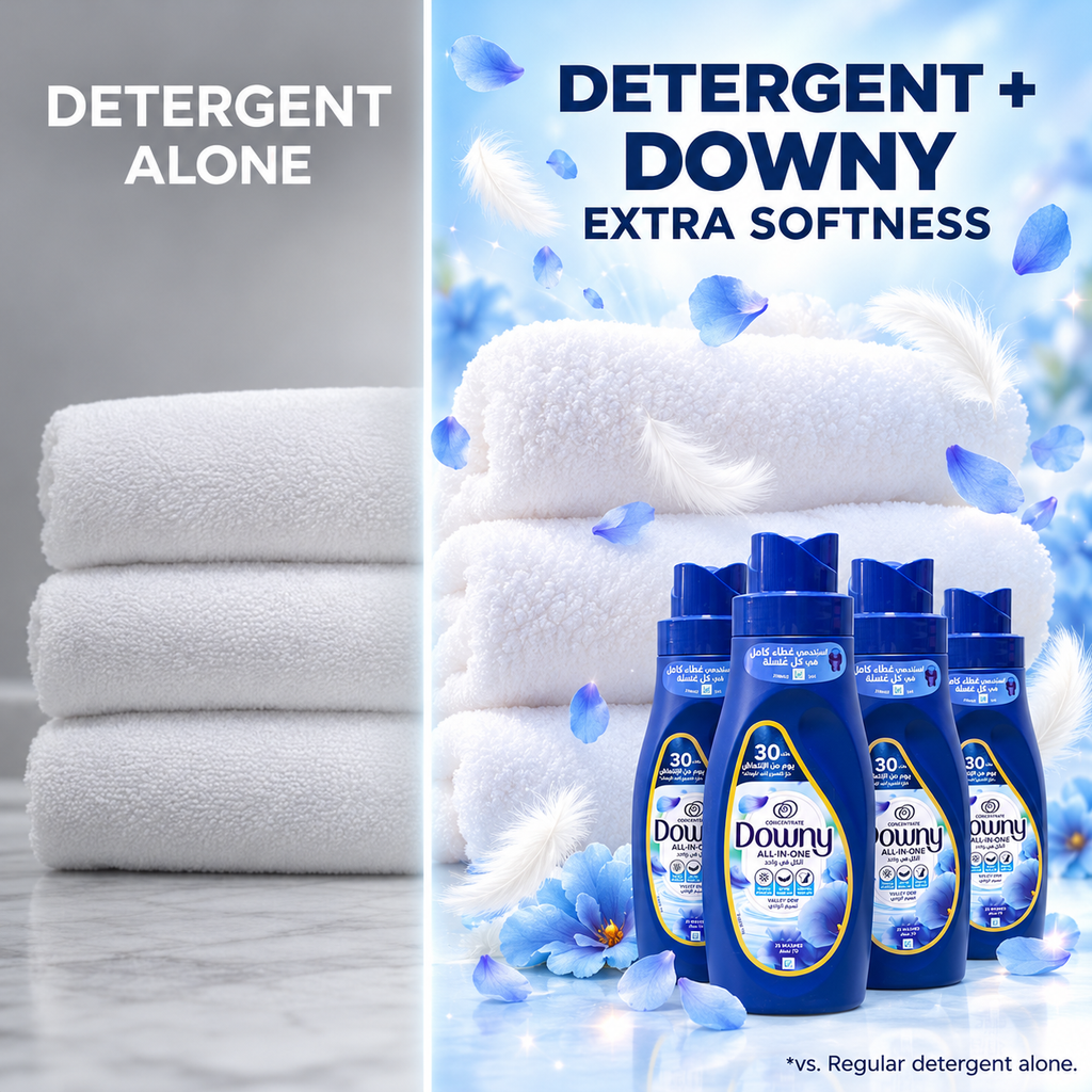 Downy Concentrate Valley Dew Fabric Softener – 1L x 4pcs