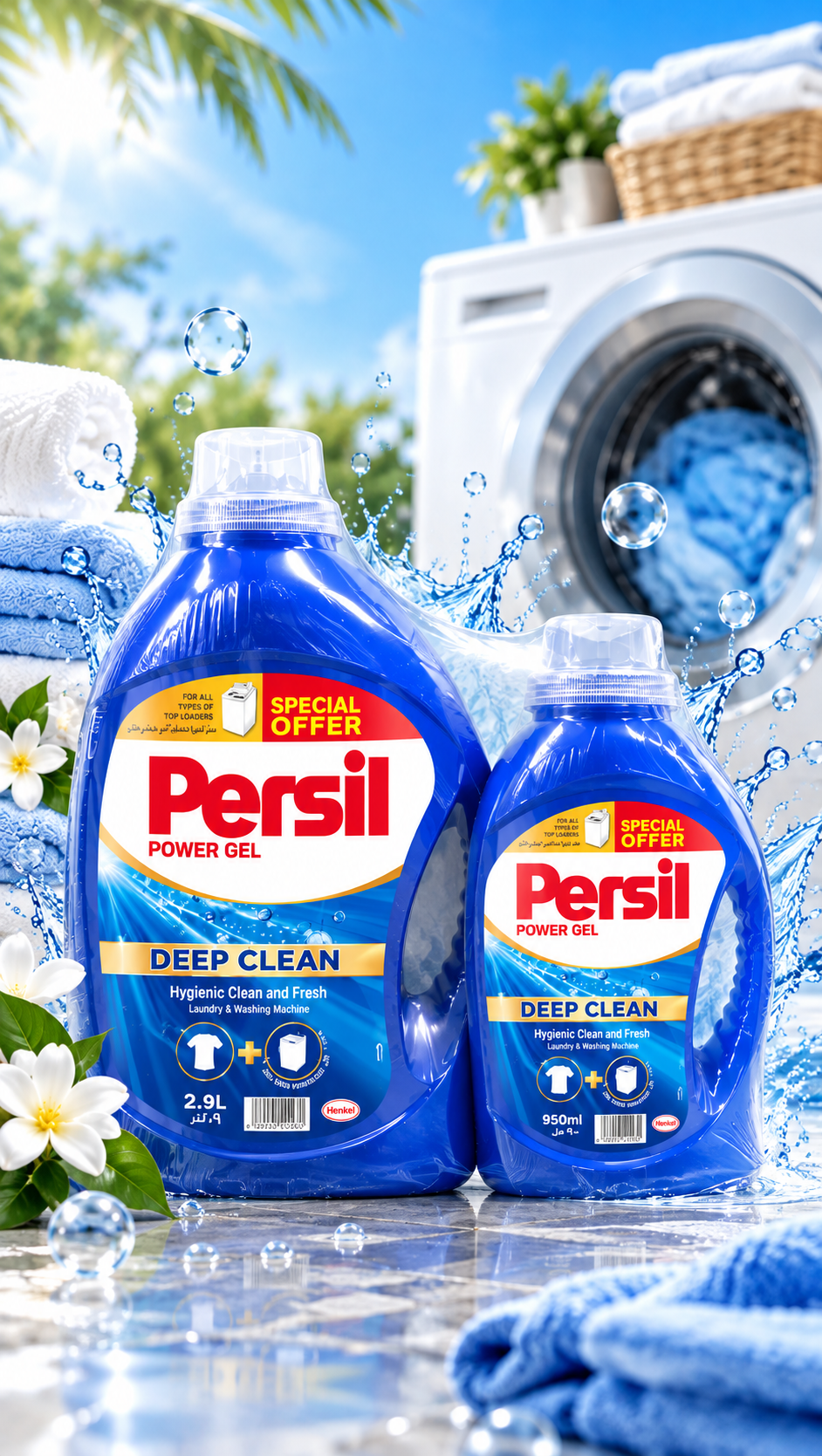 Persil Liquid Gel Blue 2.9L + 950ml – Powerful Laundry Cleaning Value Pack
