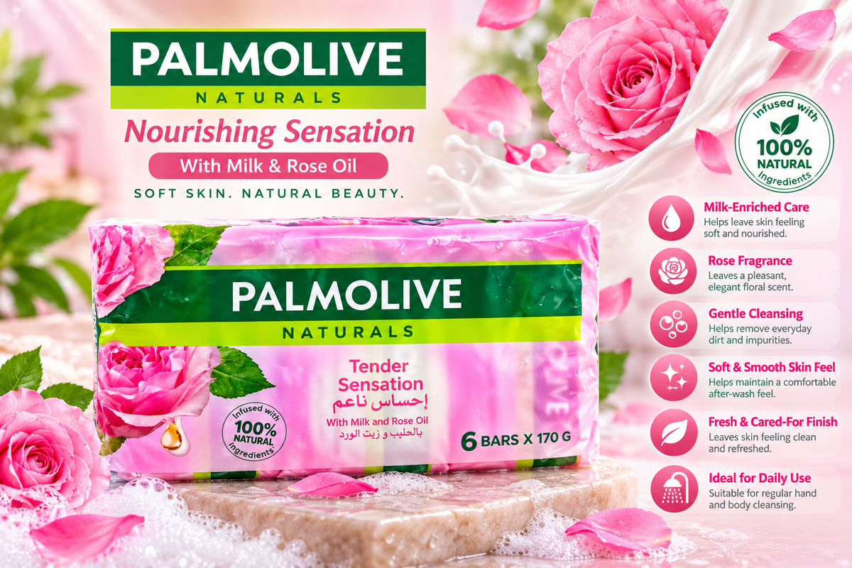 Palmolive Nourishing Sensation Soap with Milk & Rose 170g x 2packs 12pcs
