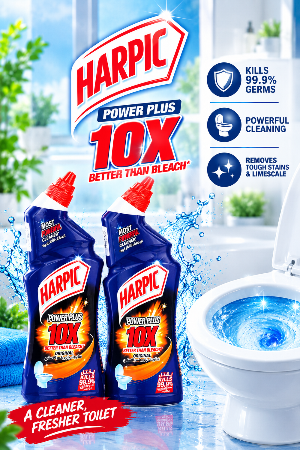 Harpic Power Plus Black 750ml – Strong Toilet Cleaning Gel X 2Pcs