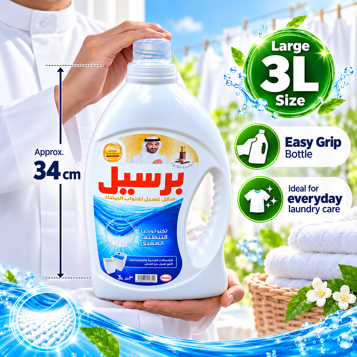 Persil Gel White Kandora 3L – Bright Whites & Deep Clean