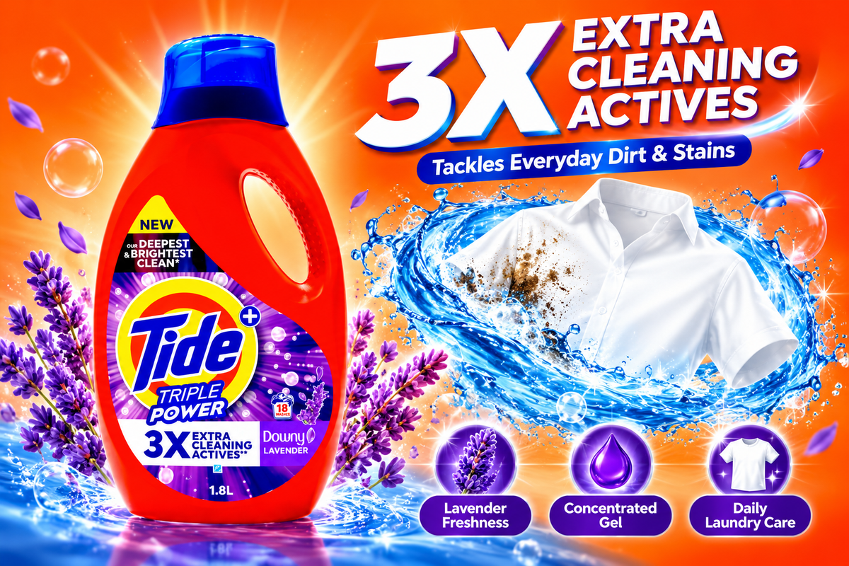 Tide Triple Power Gel Downy Lavender – 1.8L