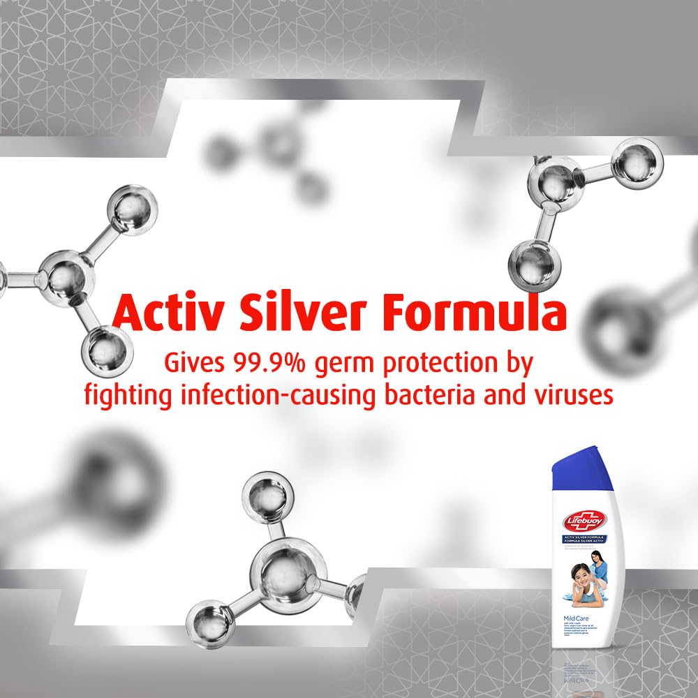 LIFEBUOY BODY WASH MILD CARE 300 ML / ACTIVE SILVER FORMULA
