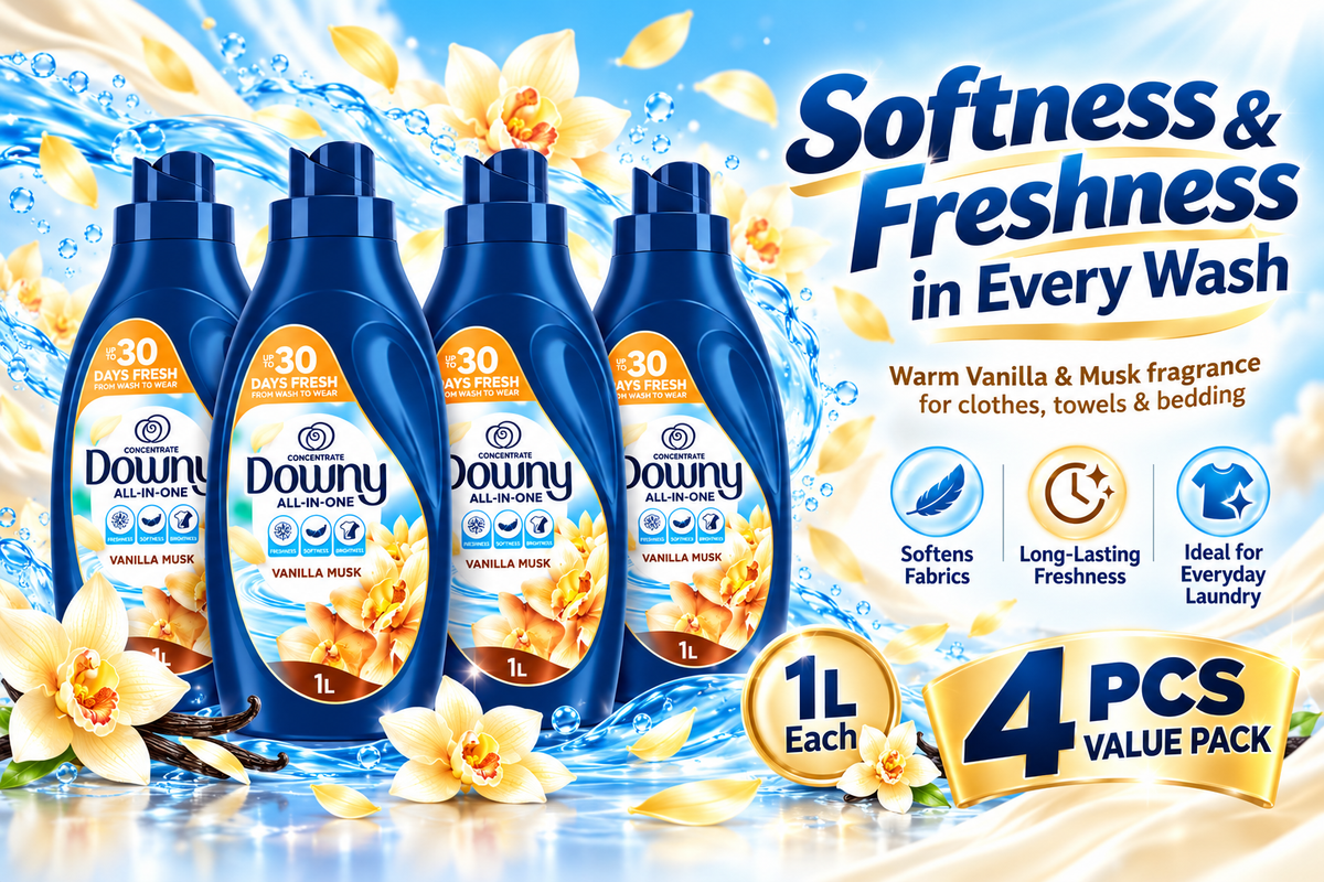 Downy Naturals Vanilla & Musk Fabric Softener – 1L