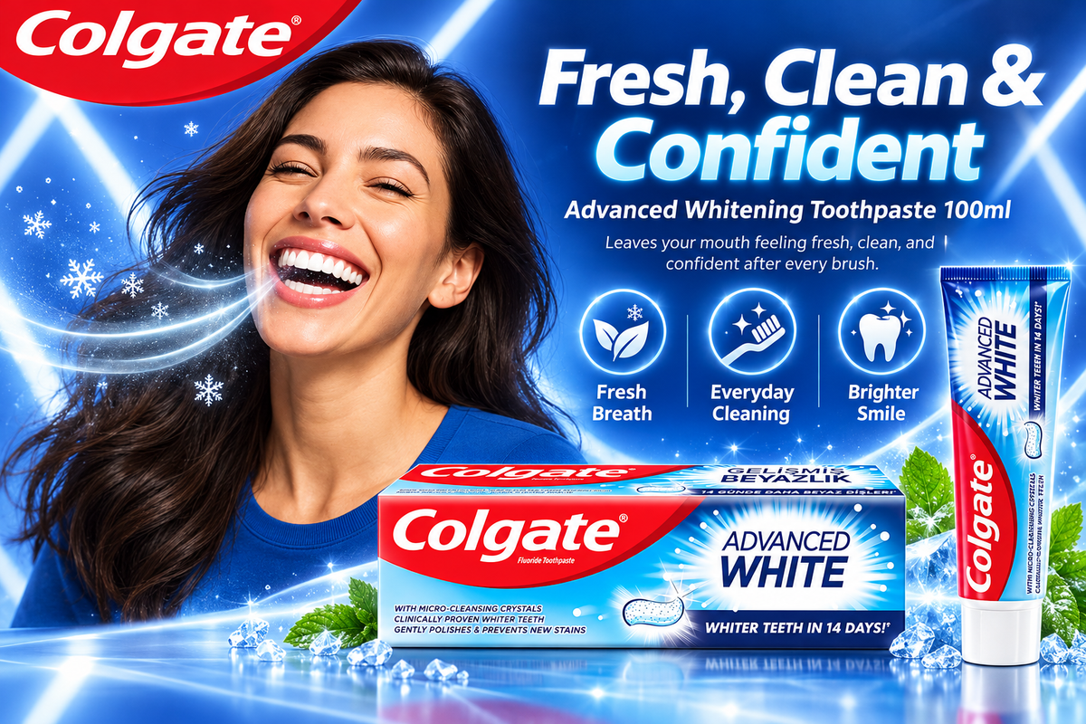 Colgate Advance Whitening 100ml – Everyday Whitening & Cavity Protection 10pcs
