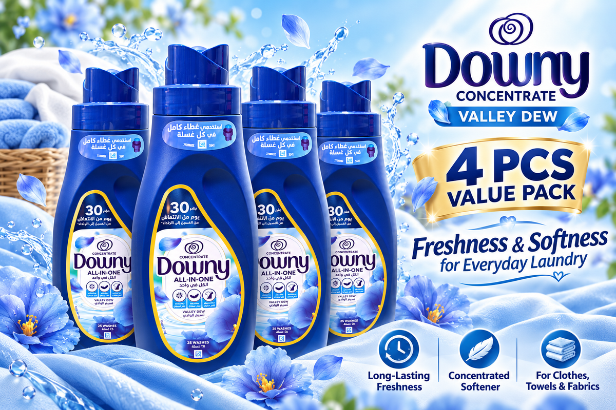 Downy Concentrate Valley Dew Fabric Softener – 1L x 4pcs