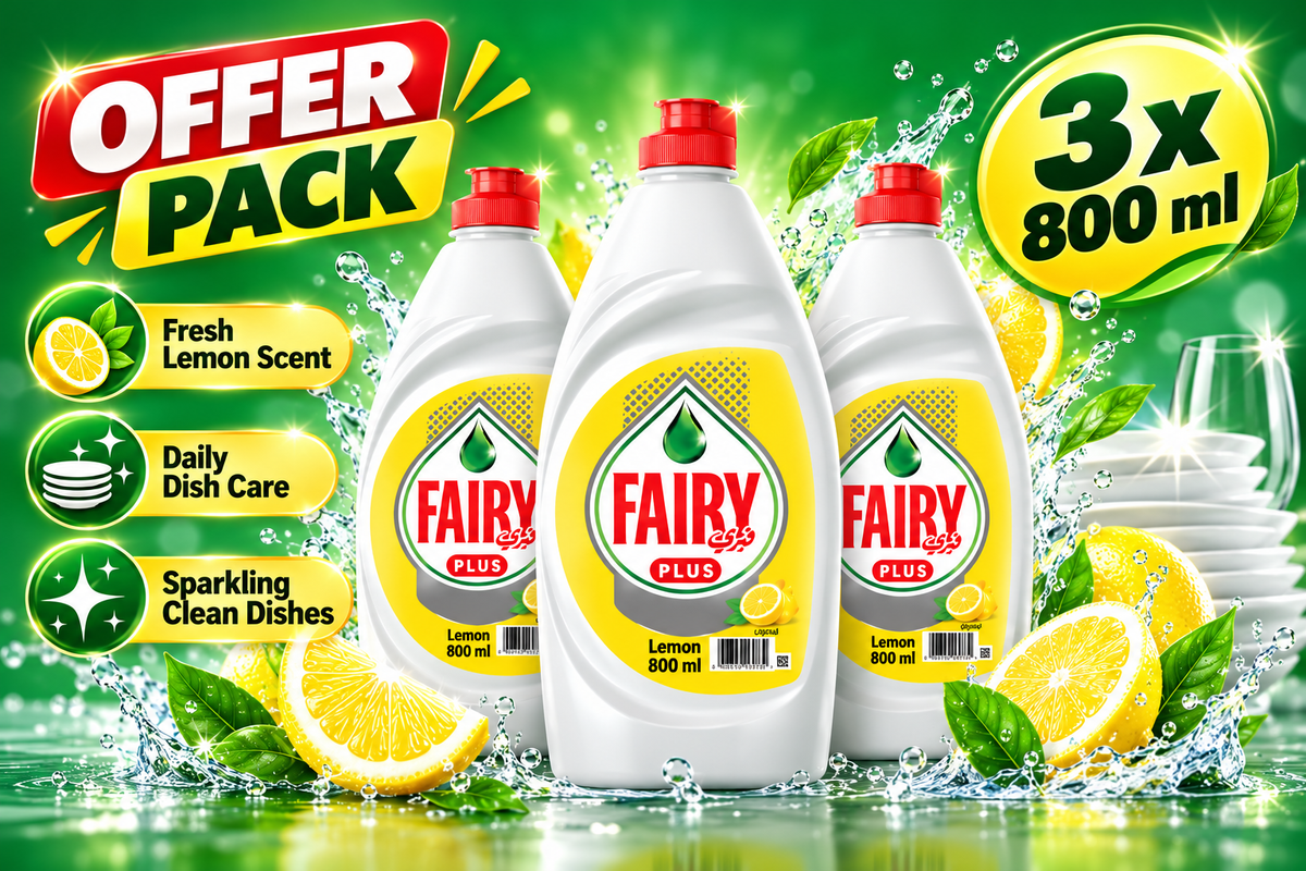 Fairy Lemon Dishwashing Liquid Offer Pack – 800ml 3pcs