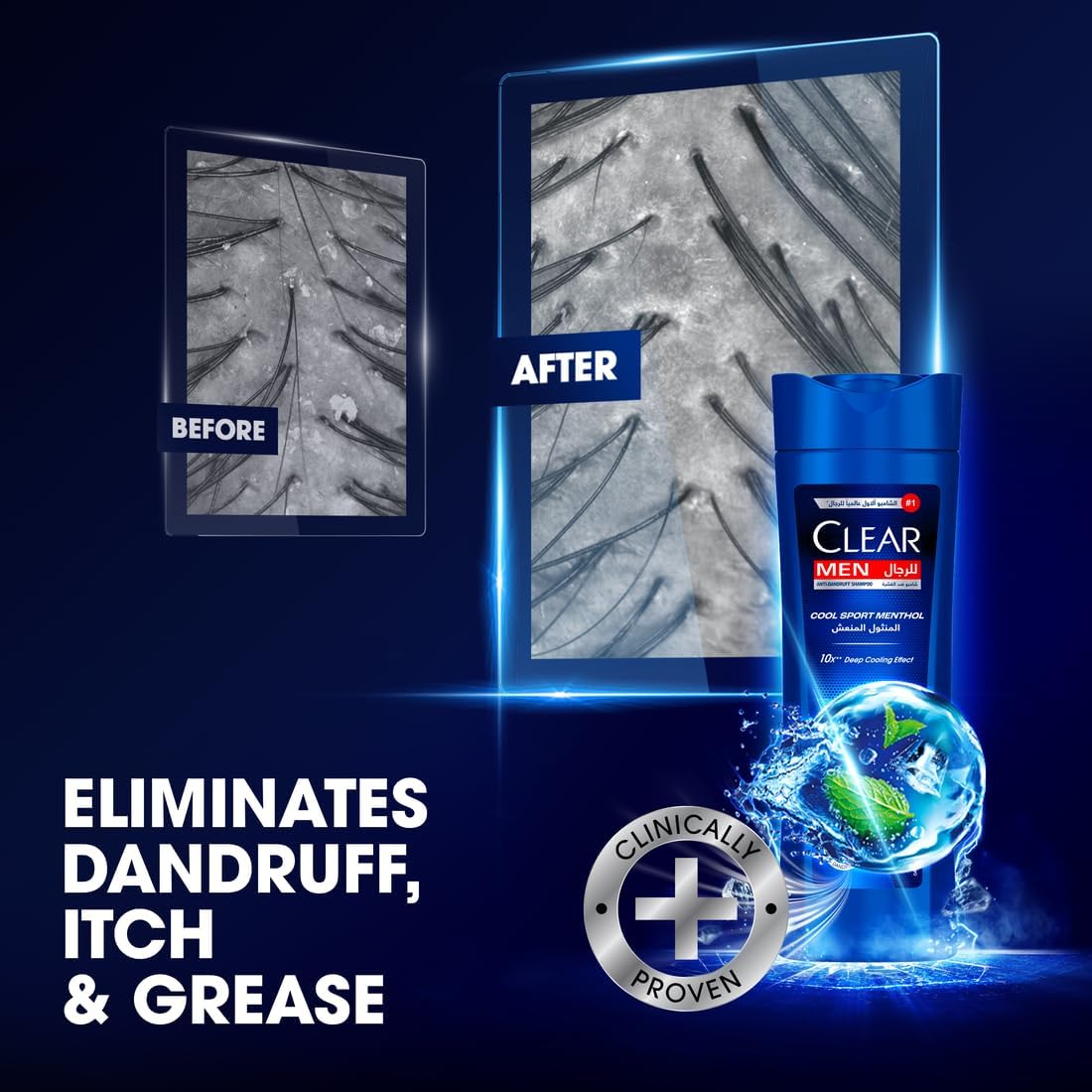 Clear Me Cool Sport Menthol Anti-Dandruff Shampoo 2 x 350 ml
