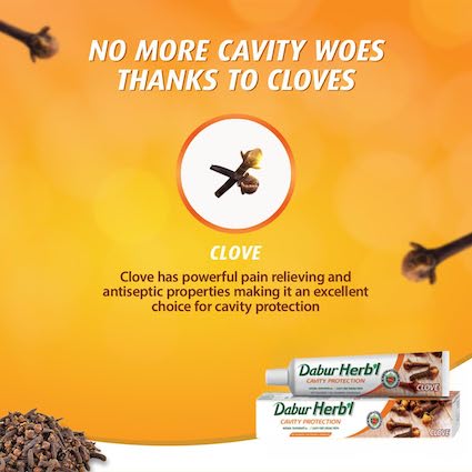Dabur Herbal Clove Toothpaste | Cavity Protection | 4 x 100g (Pack of 4)