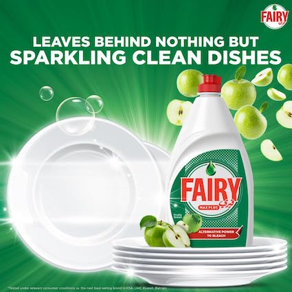 Fairy Dishwashing Liquid Soap - Green Apple Scent (Dual 600ml Value Pack)