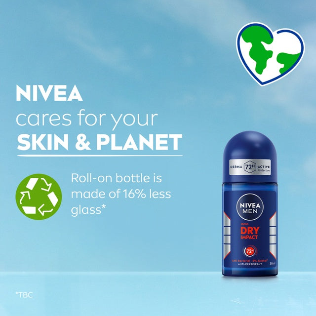 Nivea Men Dry Impact Anti-Perspirant Deodorant for Men with 72H Protection Roll-on 50 ml