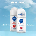 Nivea Dry Comfort Antiperspirant Roll-On for Women 72H Odour Control 50 ml