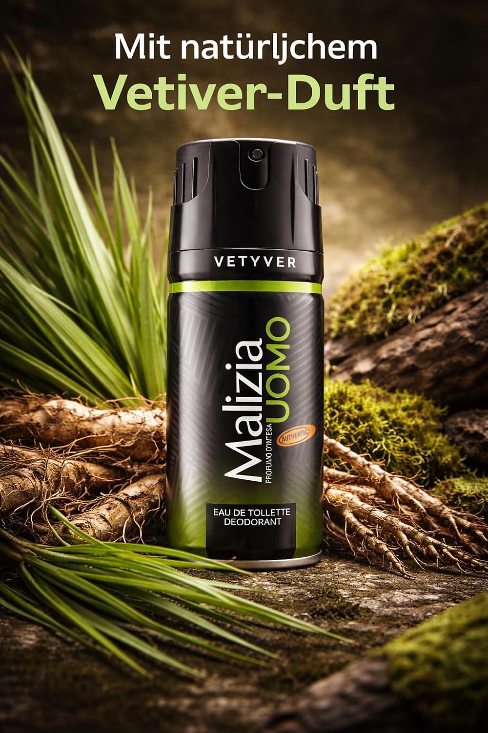 Malizia Uomo Classic Vetiver Fragrance Deodorant Body Spray - 150 ml