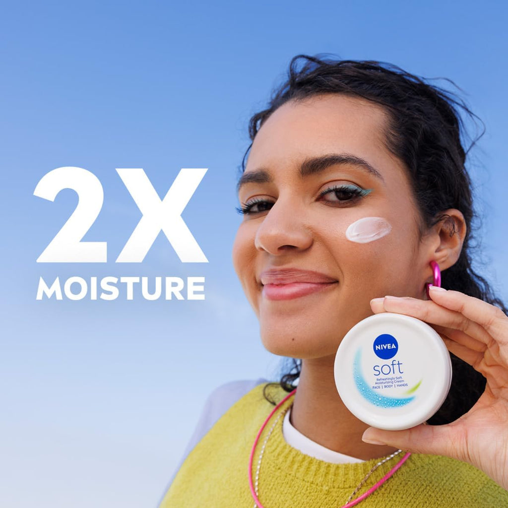 Nivea Soft Refreshing Moisturizing Cream for Face, Body & Hands - 300ml Jar