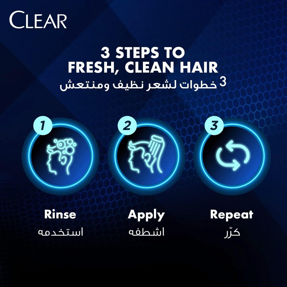 Clear Men Hair Fall Defence Anti-Dandruff Shampoo | Twin Pack (2 x 180ml)