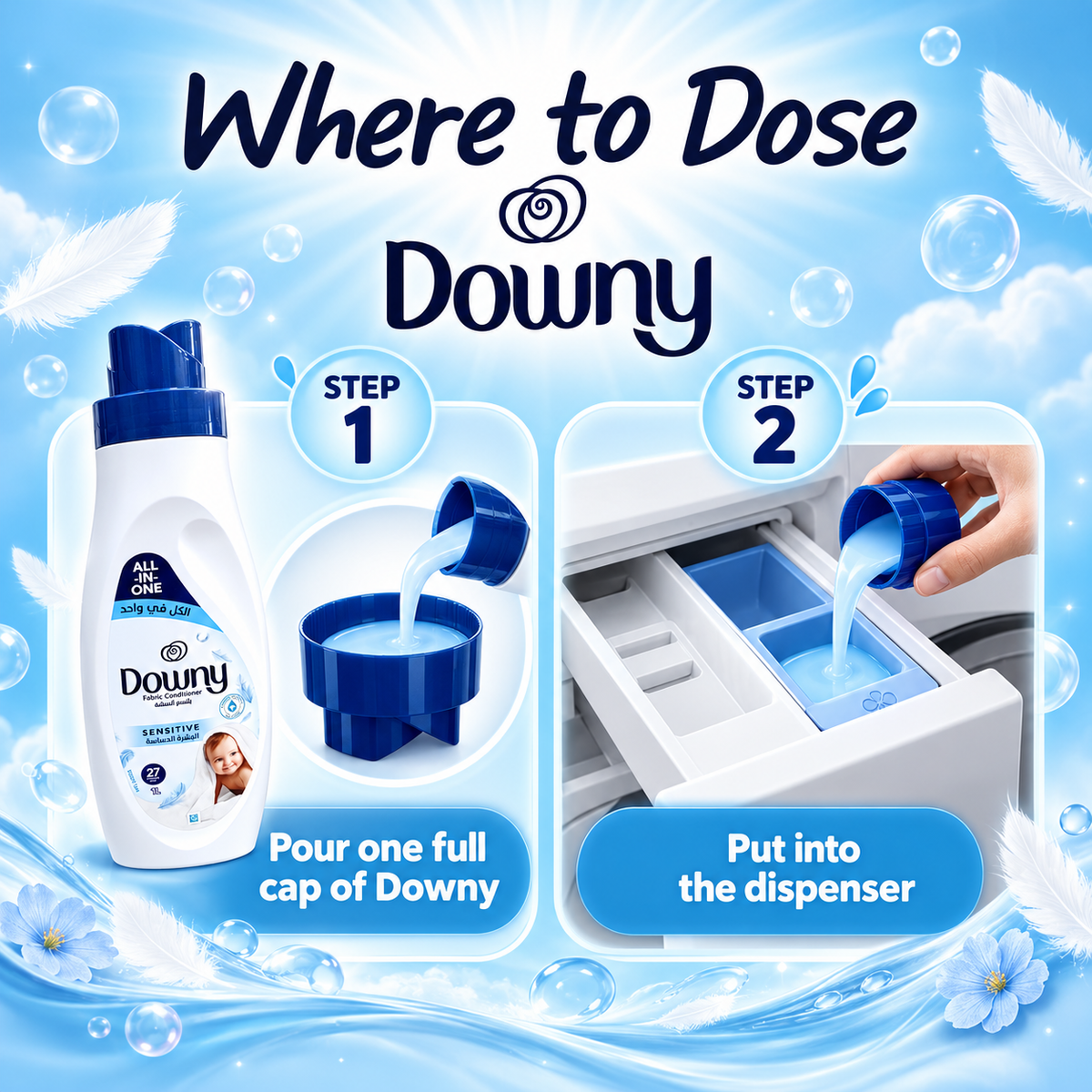 Downy Baby Sensitive Fabric Conditioner – 1L 4Pcs