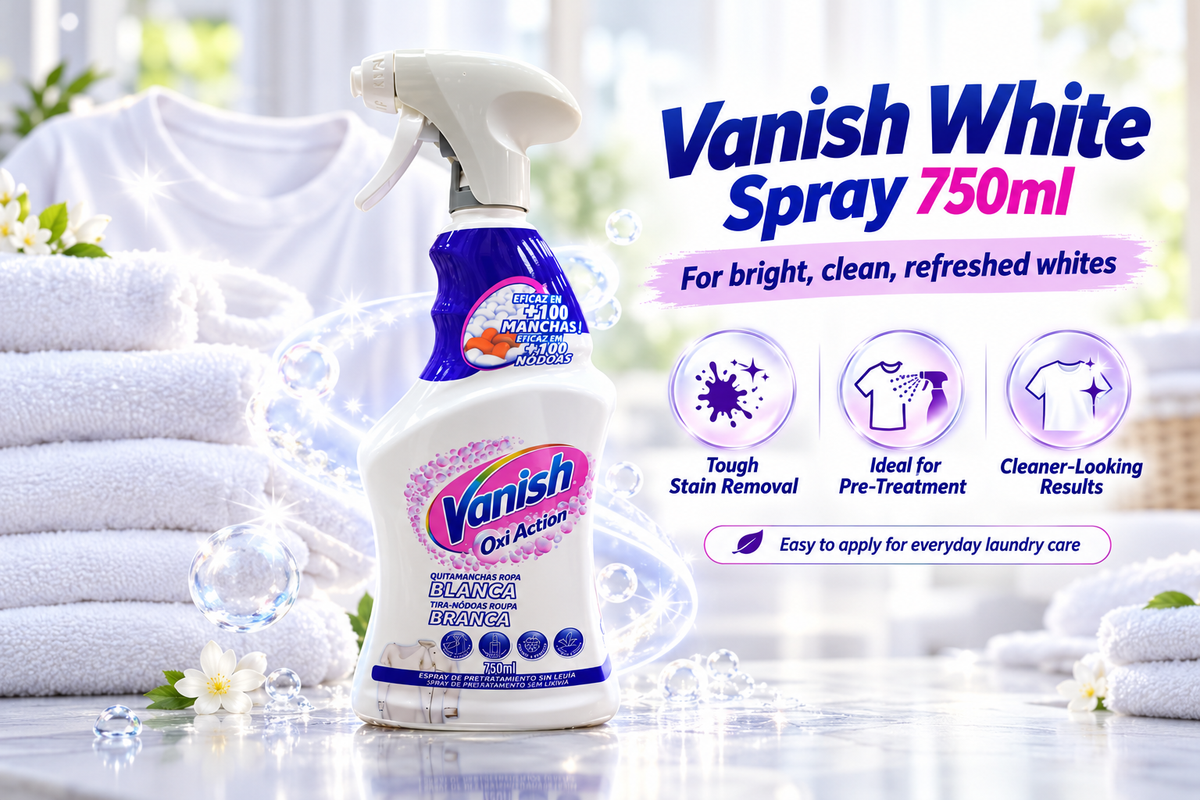 Vanish White Stain Remover Spray 750ml – Powerful Pre-Treat Cleaning 2pcs