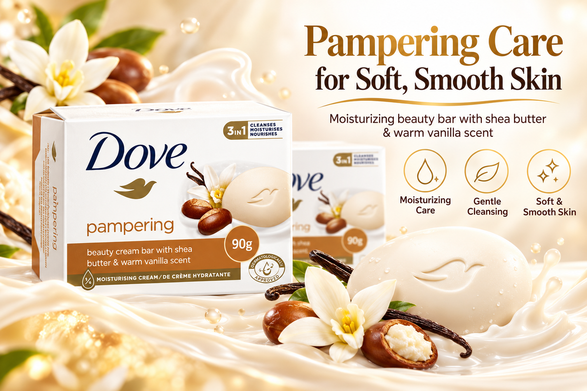Dove Pampering Beauty Bar 90g – Gentle Cleansing & Nourishing Care 4Pcs