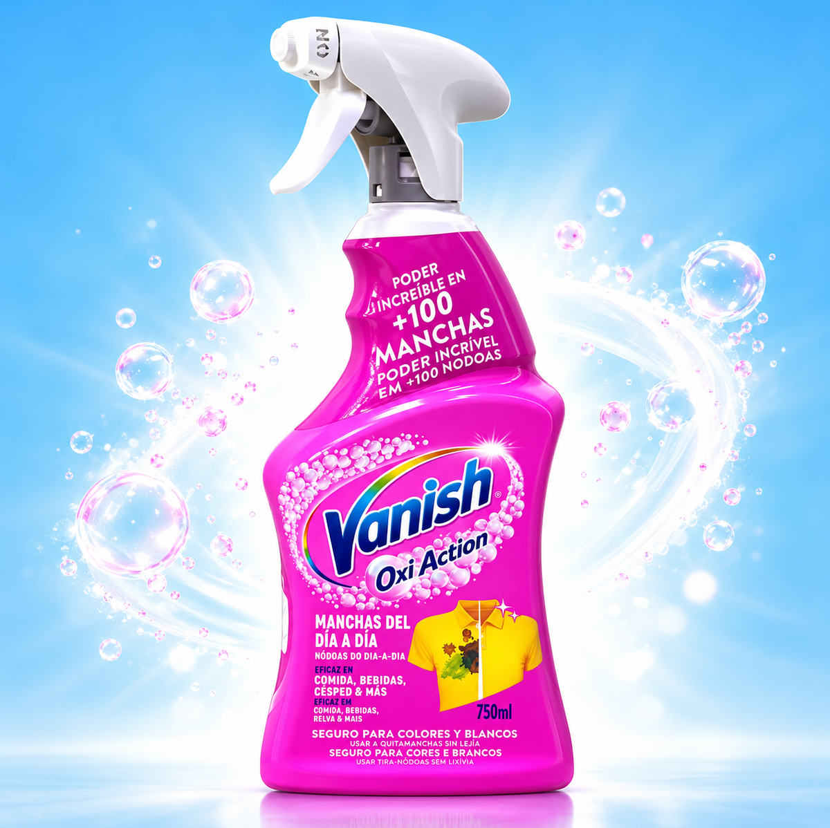Vanish Pink Stain Remover Spray 750ml x 2pcs  – Powerful Pre-Treat Cleaning