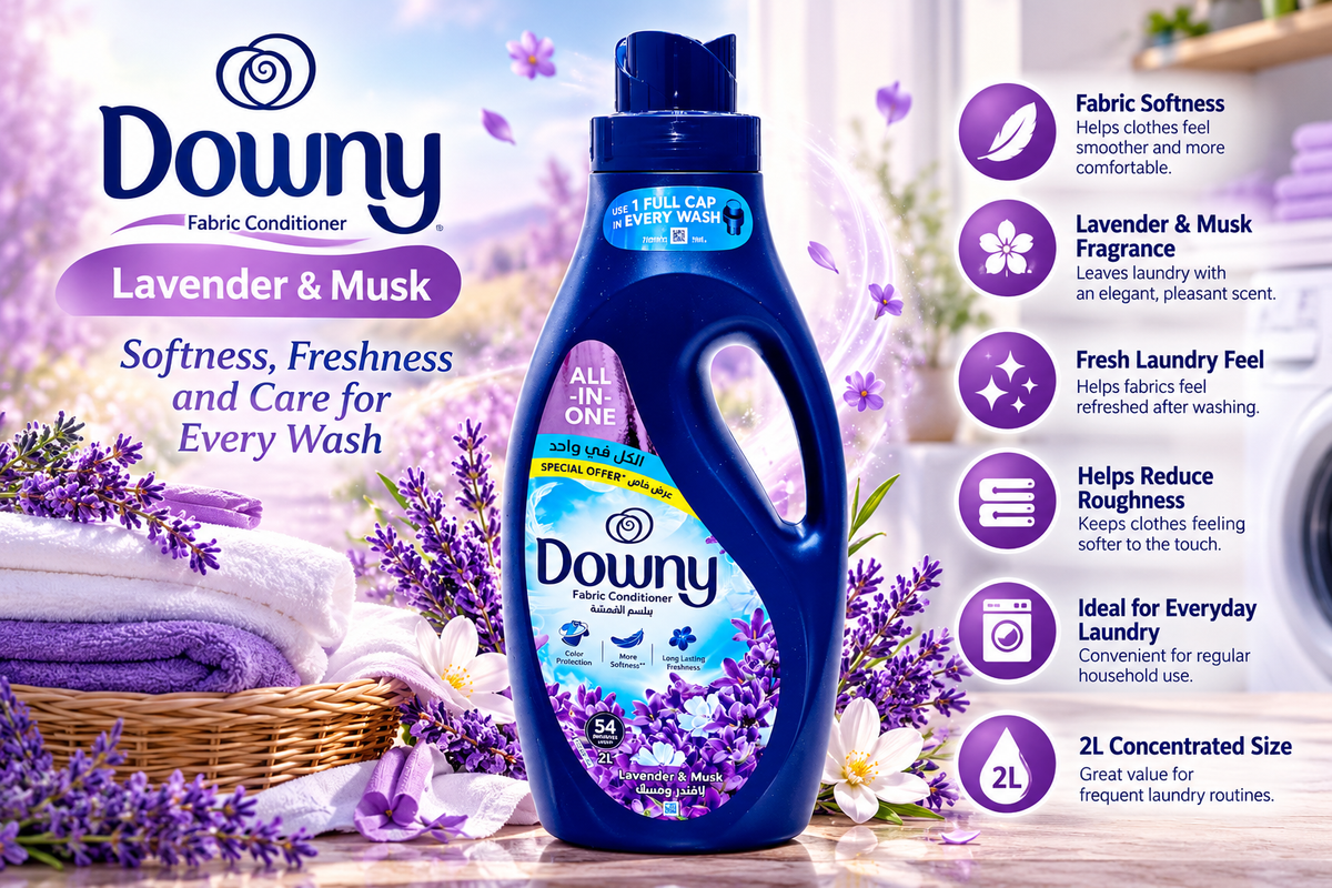 Downy Lavender & Musk Fabric Softener 2L x 2pcs  – Soft, Fresh & Fragrant Clothes