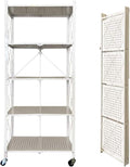 N/P 5-Tier Foldable Metal Storage Shelves - White